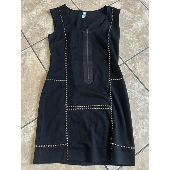 Guess By Marciano S Studded Mini Dress Exposed Zipper - Picture 1 of 5